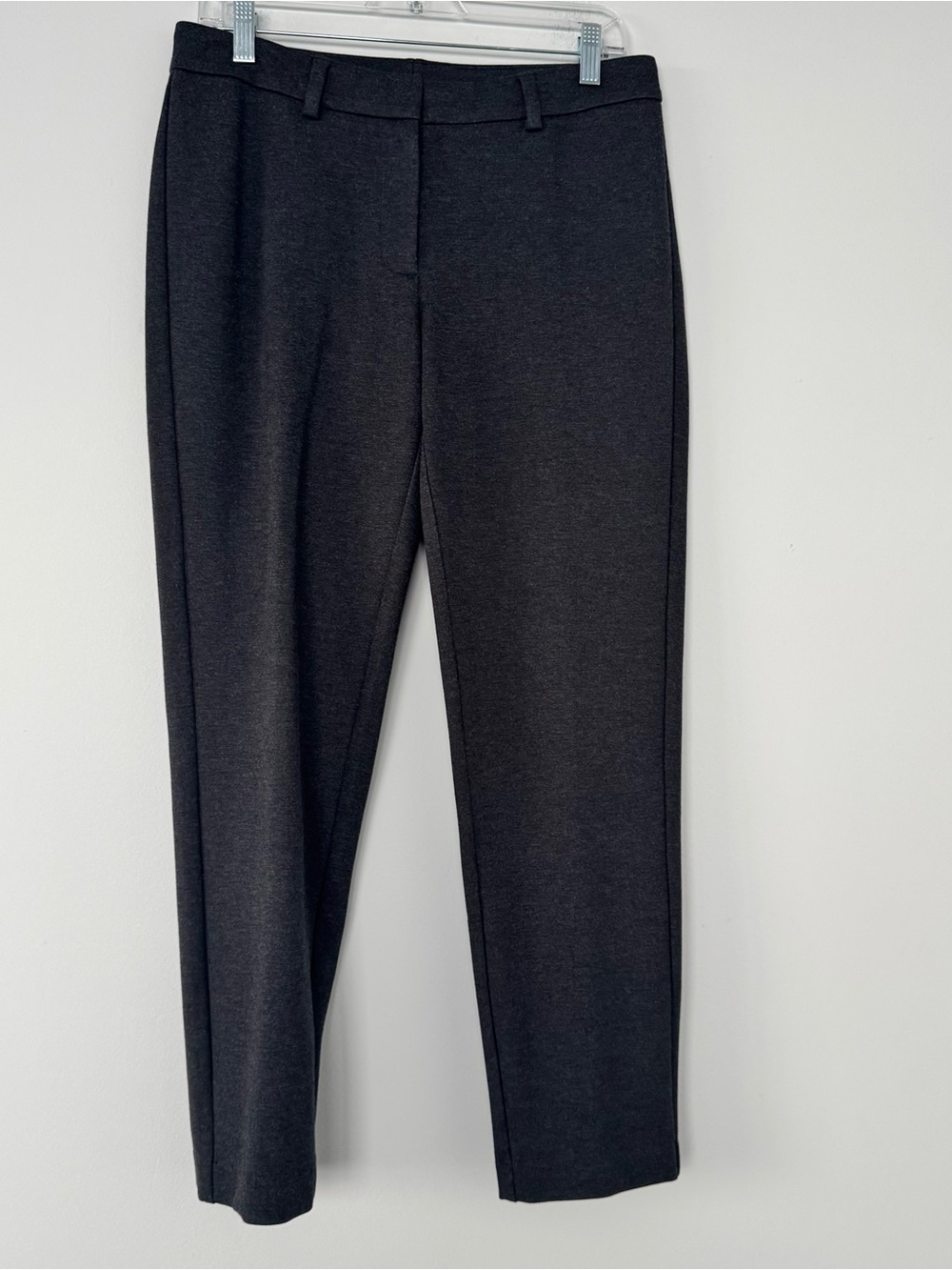 Lands End Starfish Ponte Pants Womens 8 Heather Gray Stretch Ankle Workwear